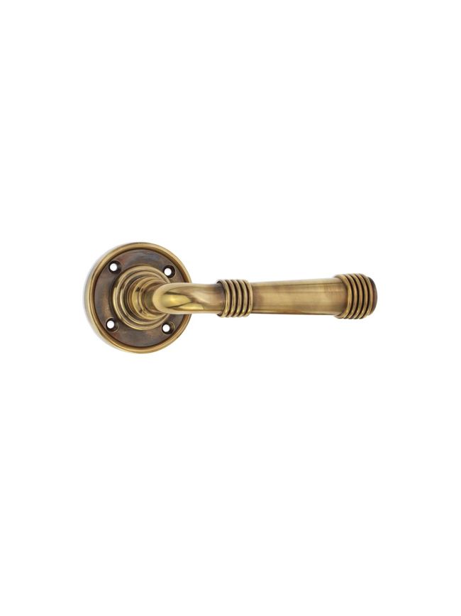 Beehive Lever on Rose Aged Brass