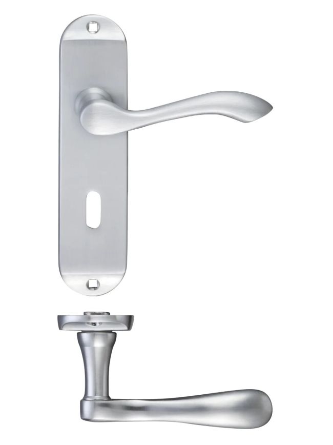 Zoo Hardware Arundel Lever Lock (57mm c/c) Furniture - Short Plate - Satin