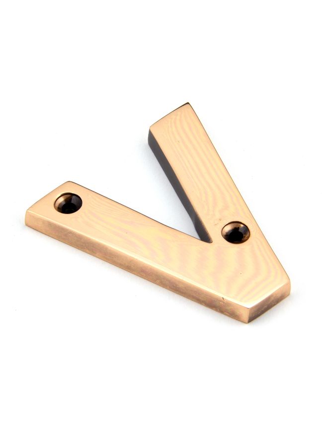 Polished Bronze Letter V