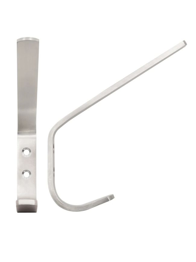 Zoo Hardware Hat and Coat Hook 180mm - Heavy Duty - Satin Stainless
