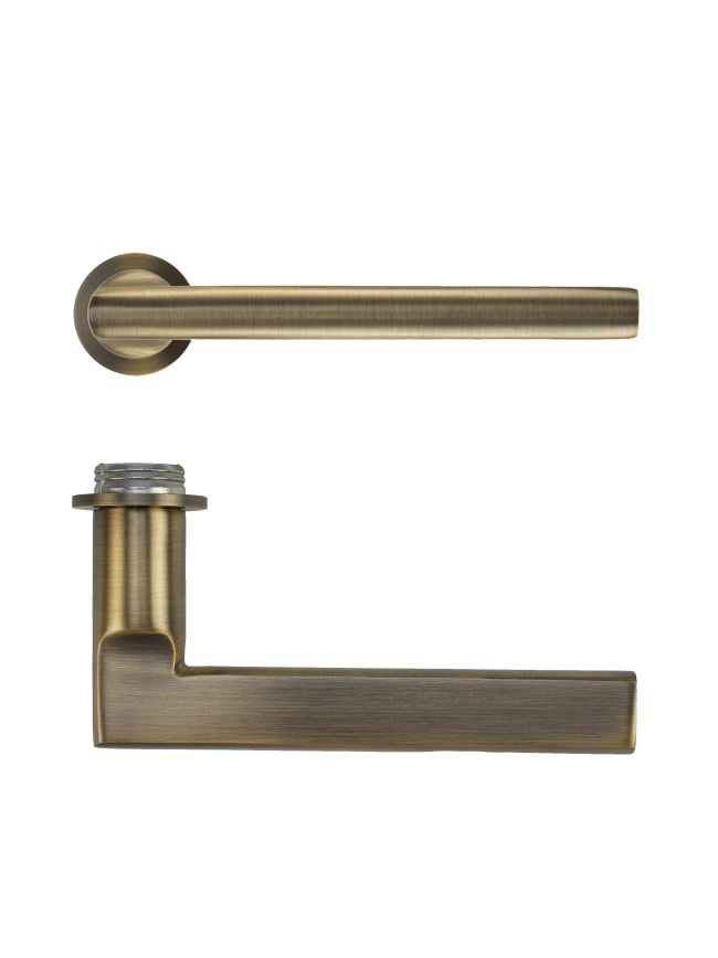 Zoo Hardware Varese Lever on 32mm Round Mini Rose - Antique Brass