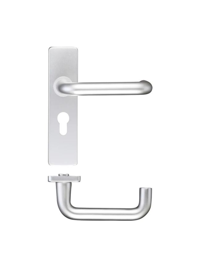 Zoo Hardware Return to Door Lever on Europrofile Backplate (47.5MM) - Satin