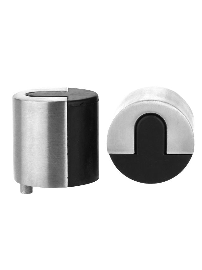 Zoo Hardware Door Stop Floor Mounted - Large Round - 40mm dia - Satin Stainless