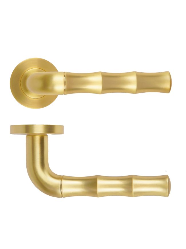 Zoo Hardware Vasco Lever On Round Rose - Satin Brass