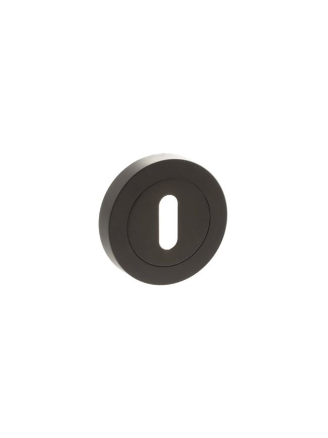 STATUS Key Escutcheons on Round Rose - Urban Dark Bronze (Pair)