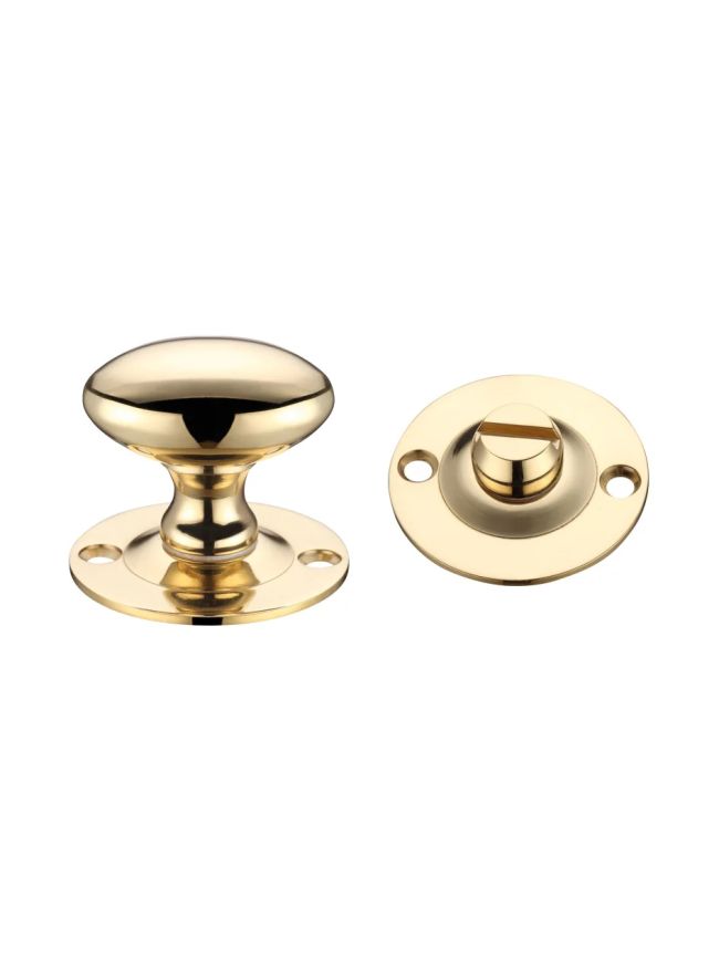 Zoo Hardware Oval Thumb Turn with Coin Release - 5mm spindle - Brass