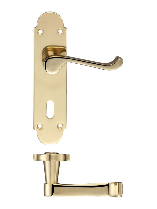 Zoo Hardware Oxford Lever Lock (57mm c/c) Furniture 170 x 42mm - Brass