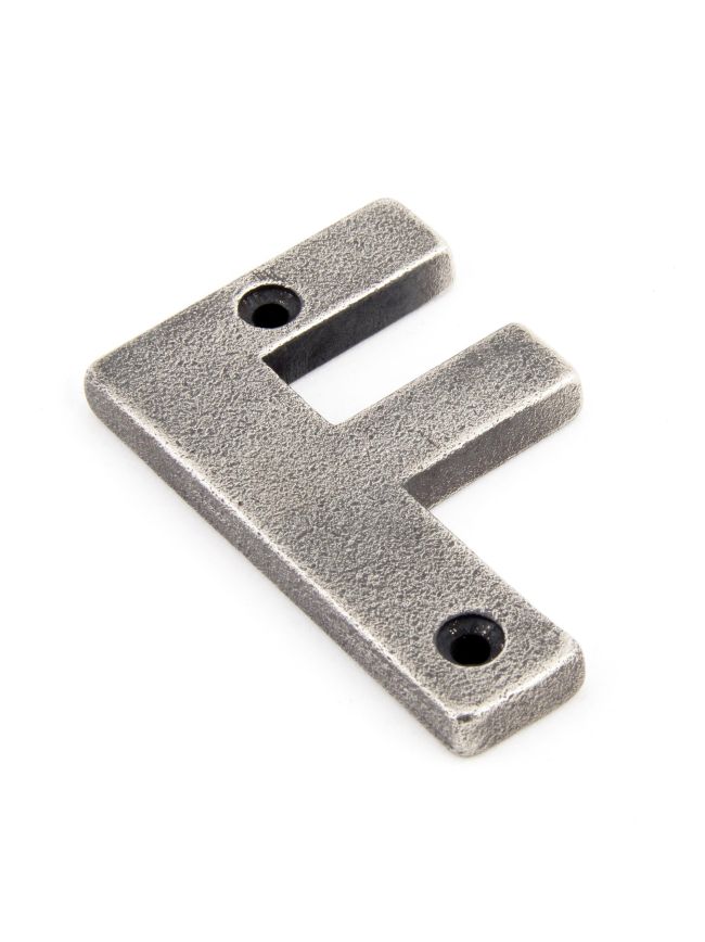 Antique Pewter Letter F