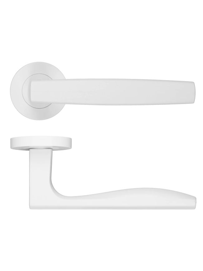 Zoo Hardware Appenine Lever On Round Rose - White