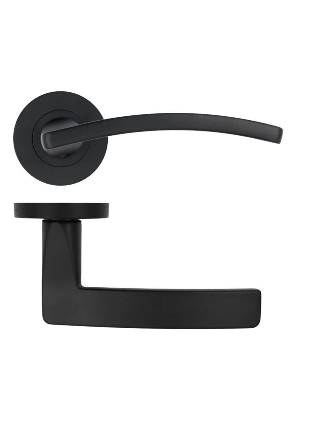 Zoo Hardware Toledo lever on rose - Matt Black