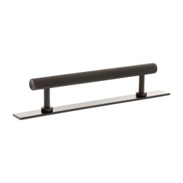 Millhouse Brass Paddington Spiral T-Bar Cabinet Pull Handle on Backplate 128mm - Urban Dark Bronze