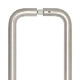 Stainless Steel 22mm D Shape Pull Handles B2B Fixing 600x22mm Satin Stainless Steel - By Frelan Hardware - JSS123D