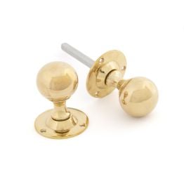 Polished Brass Ball Mortice Knob Set