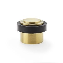 Alexander & Wilks - Plain Floor Mounted Door Stop - PVD Satin Brass