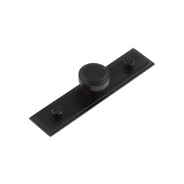 Cropley Cupboard Knobs 30mm Stepped Backplate Black - By Frelan Hardware - HOX-1030MB-6090MB