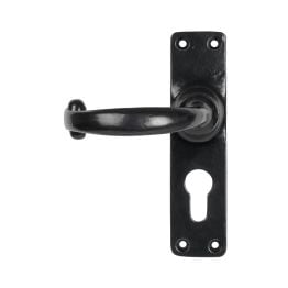 Black MF Lever Euro Lock Set