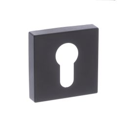 Forme Euro Escutcheons on Minimal Square Rose - Matt Black