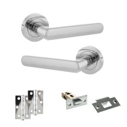 STATUS Carolina Door Handle Pack (Latch Set - 2.5" Latch, 3" Hinges x2) - Polished Chrome