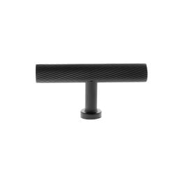 Millhouse Brass Paddington Spiral T-Bar Cabinet Knob Handle - Matt Black
