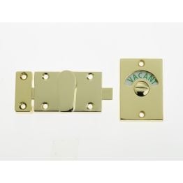 Jedo Bathroom Indicator Bolt 61x42mm 61x42mm Brass Finish - By Frelan Hardware - JV2662PVD