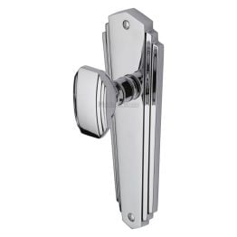 Heritage Brass Mortice Knob on Latch Plate Charlston Design Polished Chrome finish
