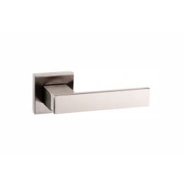 Senza Pari Panetti Lever Door Handle on Flush Square Rose - Satin Nickel