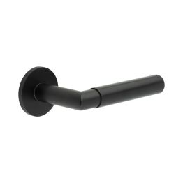 CR-102 Black Sprung Round Rose Door Handle - By Frelan Hardware - CR-102A1MB
