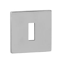 Tupai Exclusivo 5S Line Key Escutcheons on 5mm Slimline Square Rose - Bright Polished Chrome