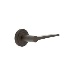 Knightsbridge Door Handle on Stepped Rose Dark Bronze - By Frelan Hardware - BUR20KIT81