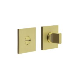 CR-802 Satin Brass Thumb Turn & Lock Square Rose - By Frelan Hardware - CR-802B7SB