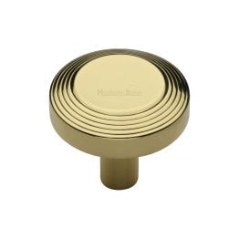 Heritage Brass Cabinet Knob Ridge Design 32mm Polished Brass finishUK Registered Design Number 6194410
