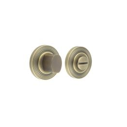 Burlington Turns & Releases Inner 3 Reeded Rose Antique Brass - By Frelan Hardware - BUR-81AB-53AB