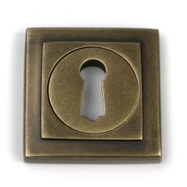 Burnished Brass Round Escutcheon (Square)