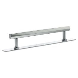 Millhouse Brass Pennington Hexagonal T-Bar Cabinet Pull Handle on Backplate 160mm - Polished Chrome