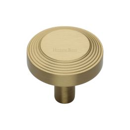 Heritage Brass Cabinet Knob Ridge Design 32mm Satin Brass finishUK Registered Design Number 6194410
