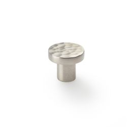 Alexander & Wilks - Hanover Hammered Cupboard Knob - Satin Nickel - 30mm