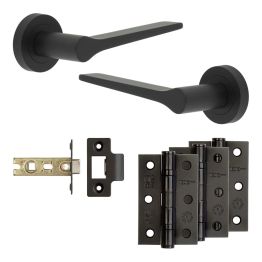 Complete Gio Door Handle Pack - Internal Doors - Black - By Frelan Hardware - JE-E2B-MB
