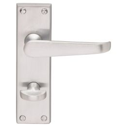 Victorian Lever On Wc Bathroom Backplate - Satin Chrome