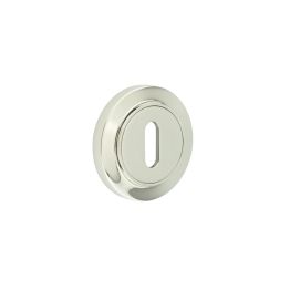 Burlington Standard Keyway Escutcheons Chamfered Rose Polished Nickel - By Frelan Hardware - BUR-60PN-72PN