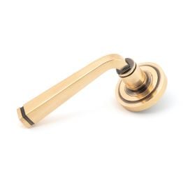 Polished Bronze Avon Round Lever on Rose Set (Art Deco)