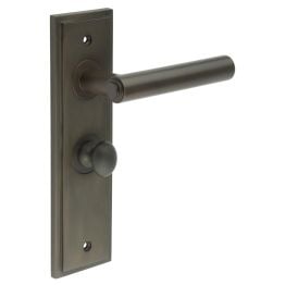 Richmond Door Handle Bathroom Backplate Dark Bronze & Turn & Release - By Frelan Hardware - BUR-45DB-453DB-80DB