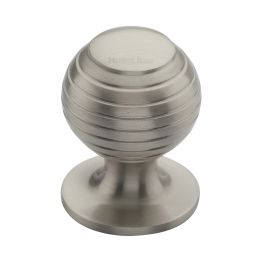 Heritage Brass Cabinet Knob Beehive Design 32mm Satin Nickel finish