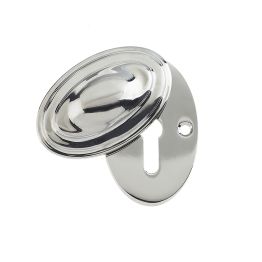 Jedo Lined Oval Covered Escutcheon 36x55mm Polished Nickel - By Frelan Hardware - JV76PN