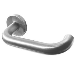 Orbit 19mm Door Handle on 5mm Sprung Rose Grade 304 Satin Stainless Steel - By Frelan Hardware - JSS01