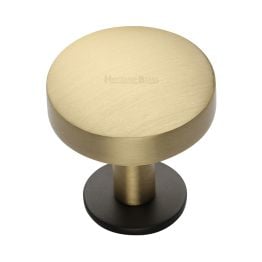 Heritage Brass Cabinet Knob Domed Disc Design with Rose 38mm Matt Bronze/Satin Brass finish