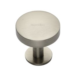 Heritage Brass Cabinet Knob Domed Disc Design with Rose 32mm Satin Nickel finish