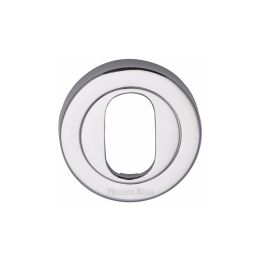 Heritage Brass Oval Profile Cylinder Escutcheon Polished Chrome finish