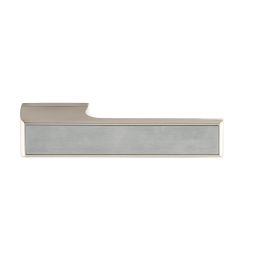 Tupai Rapido VersaLine Tobar Lever Door Handle on Long Rose - Satin Stainless Steel Decorative Plate - Pearl Nickel