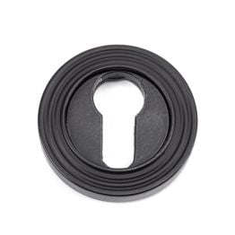 Matt Black Round Euro Escutcheon (Beehive Rose)