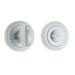 Jedo Designer Turns & Releases 50mm Round Rose no Indicator 50x10mm Satin Chrome - By Frelan Hardware - JV422SC